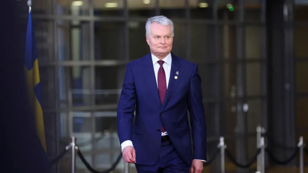Litevský prezident Gitanas Nauseda na summitu EU v Bruselu